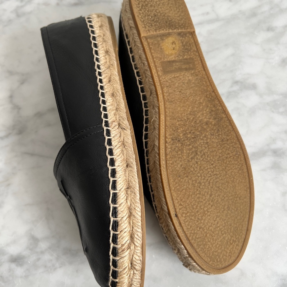 Saint Laurent Black Leather Espadrilles sz 38 - Picture 5 of 6